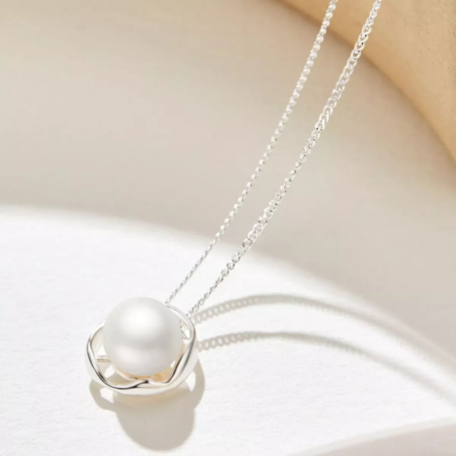 Pearl Pendant Necklace Silver / One Size Apparel and Accessories