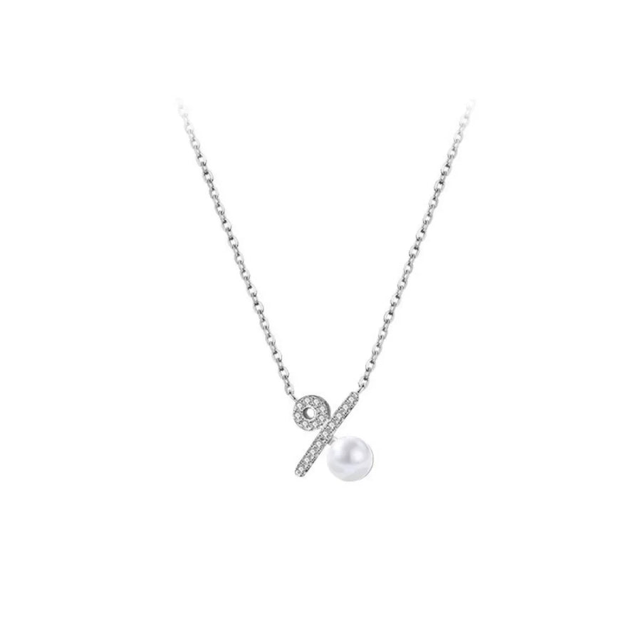 Pearl Percentage Pendant Necklace Apparel and Accessories