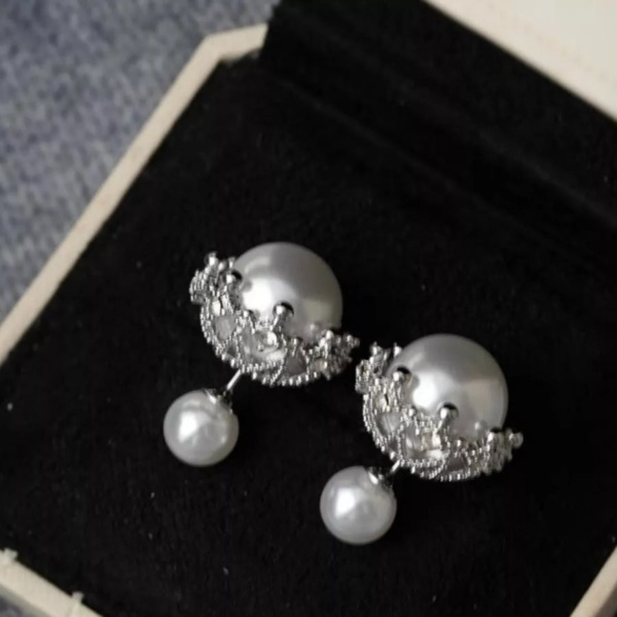 Pearl Stud Earring Silver / One Size Apparel and Accessories