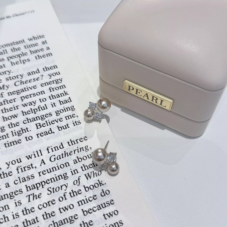 Pearl Stud Earrings Silver / One Size Apparel and Accessories