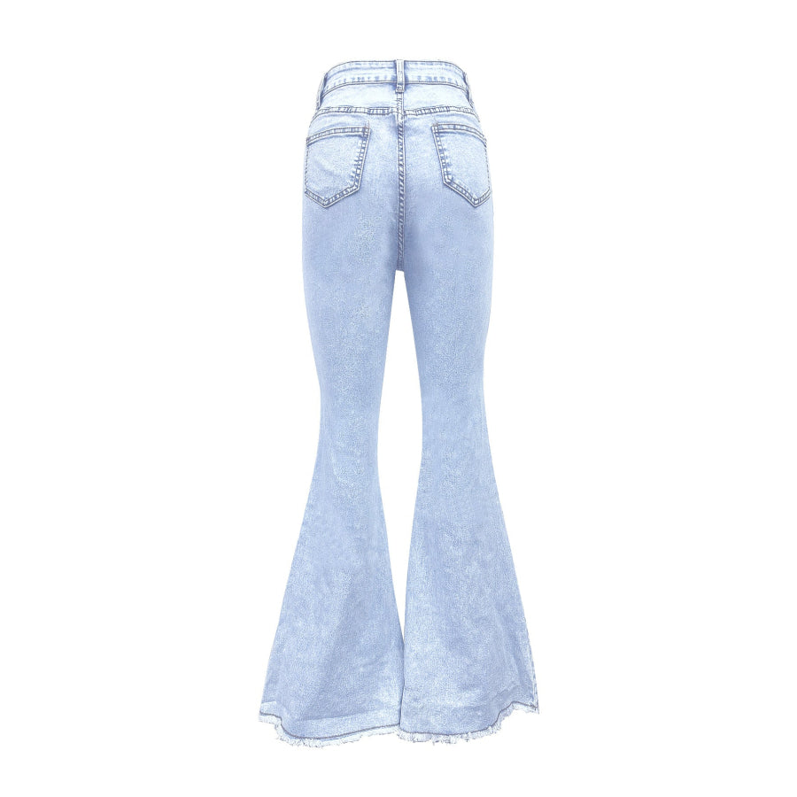 Pearl Trim Bootcut Jeans with Pockets Apparel and Accessories