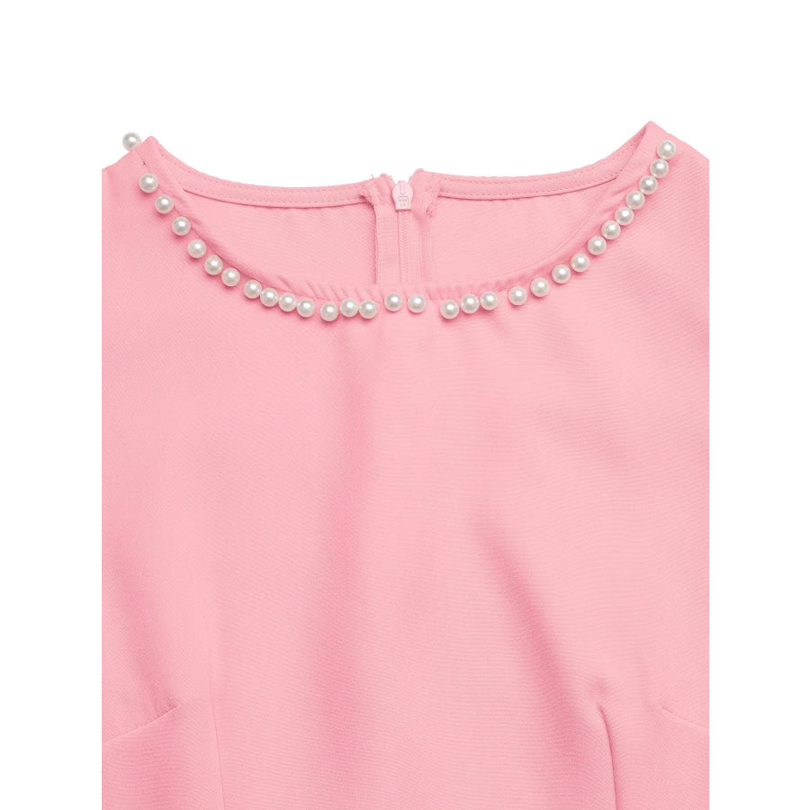 Pearl Trim Sleeveless Mini Dress Apparel and Accessories