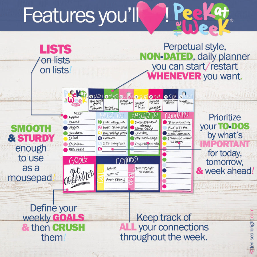 Peek at the Week® Weekly Planner Pad Pads