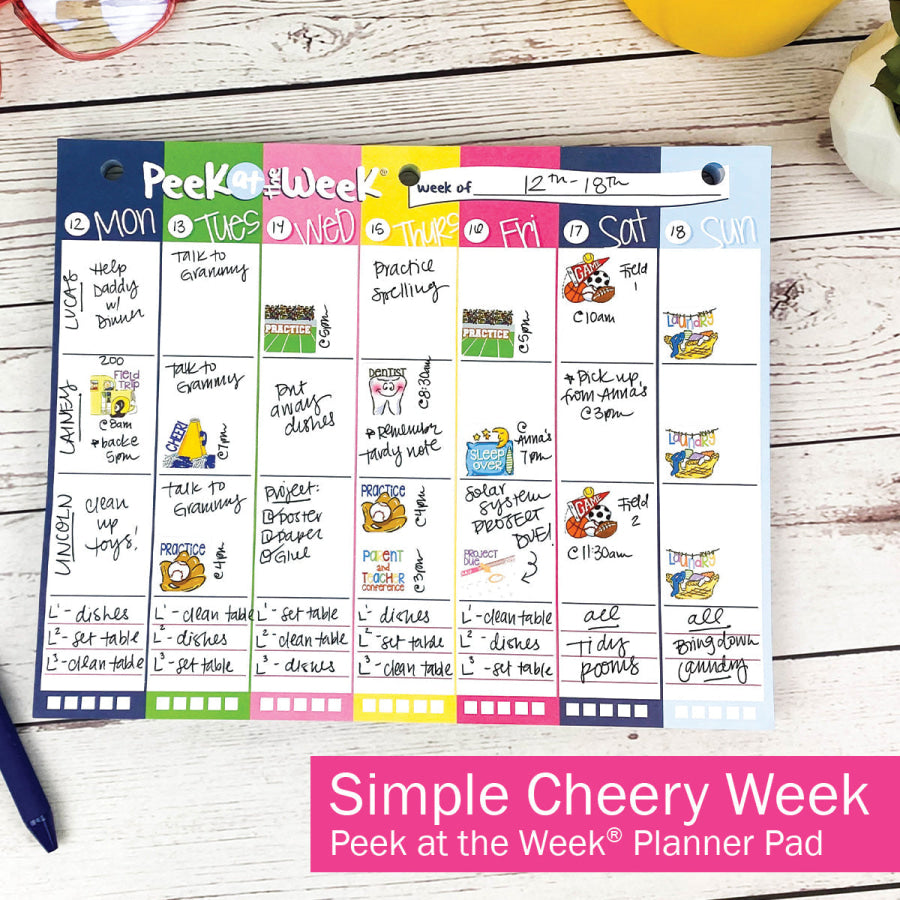 Peek at the Week® Weekly Planner Pad | Simple Cheery Week Pads