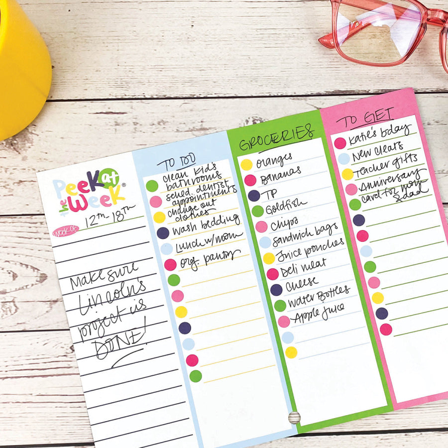 Peek at the Week® Weekly Planner Pad | Simple Cheery Week Pads