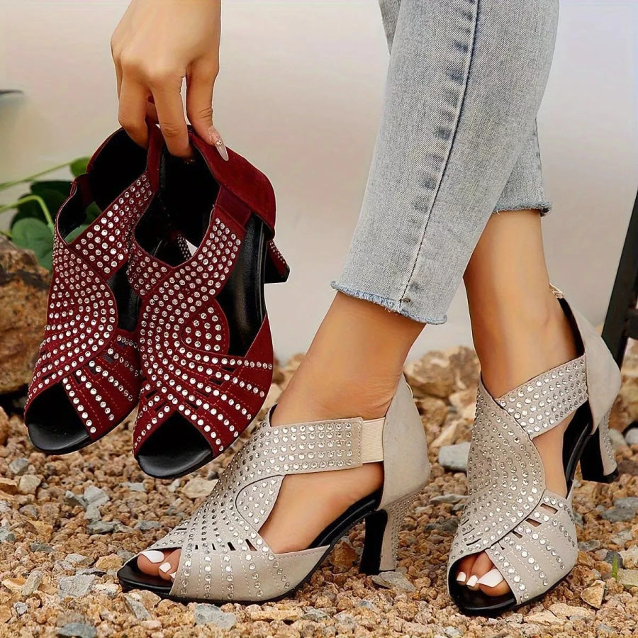Peep Toe Block Heels Sandals Apparel and Accessories