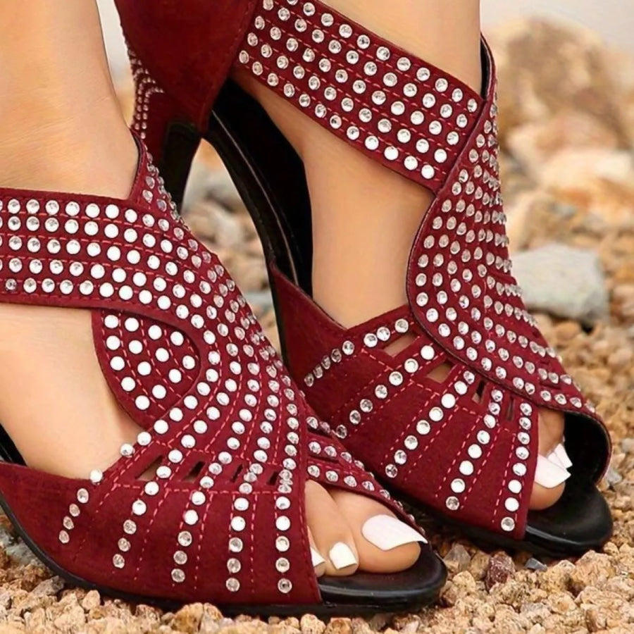 Peep Toe Block Heels Sandals Apparel and Accessories