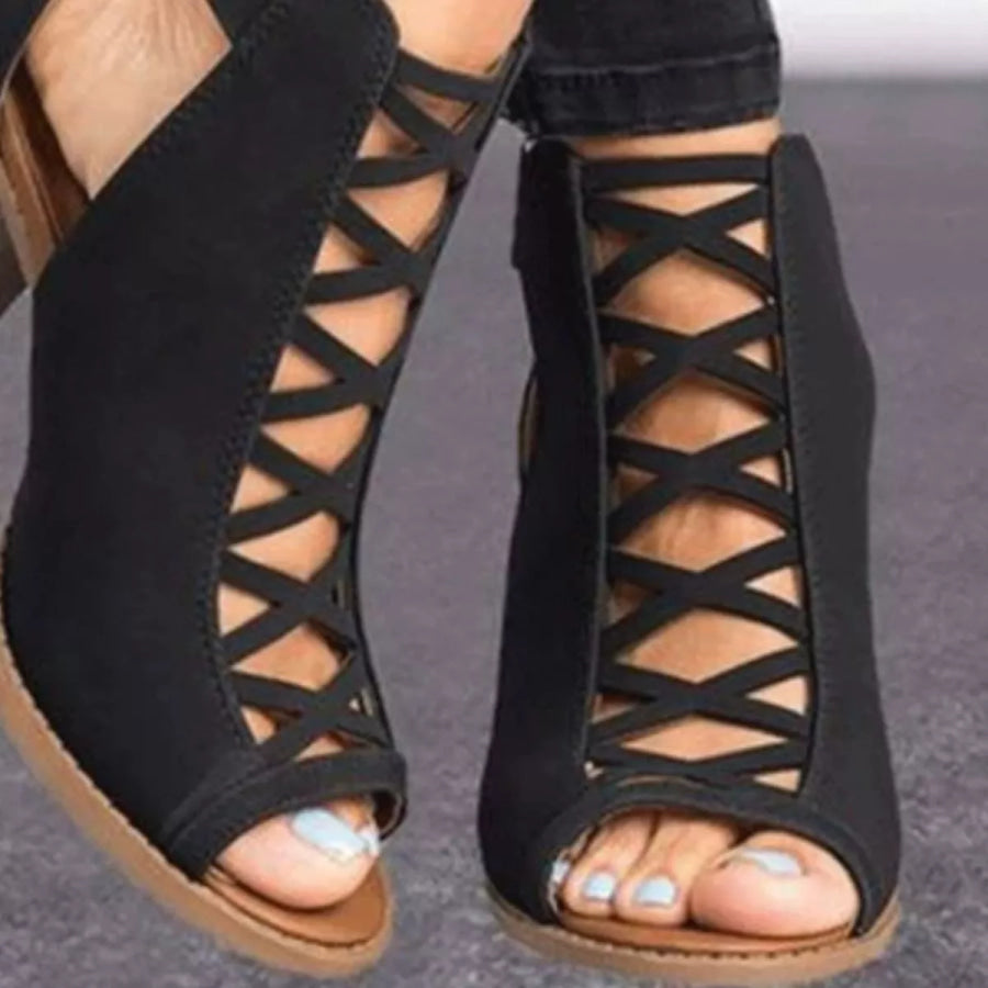Peep Toe Block Heels Sandals Apparel and Accessories