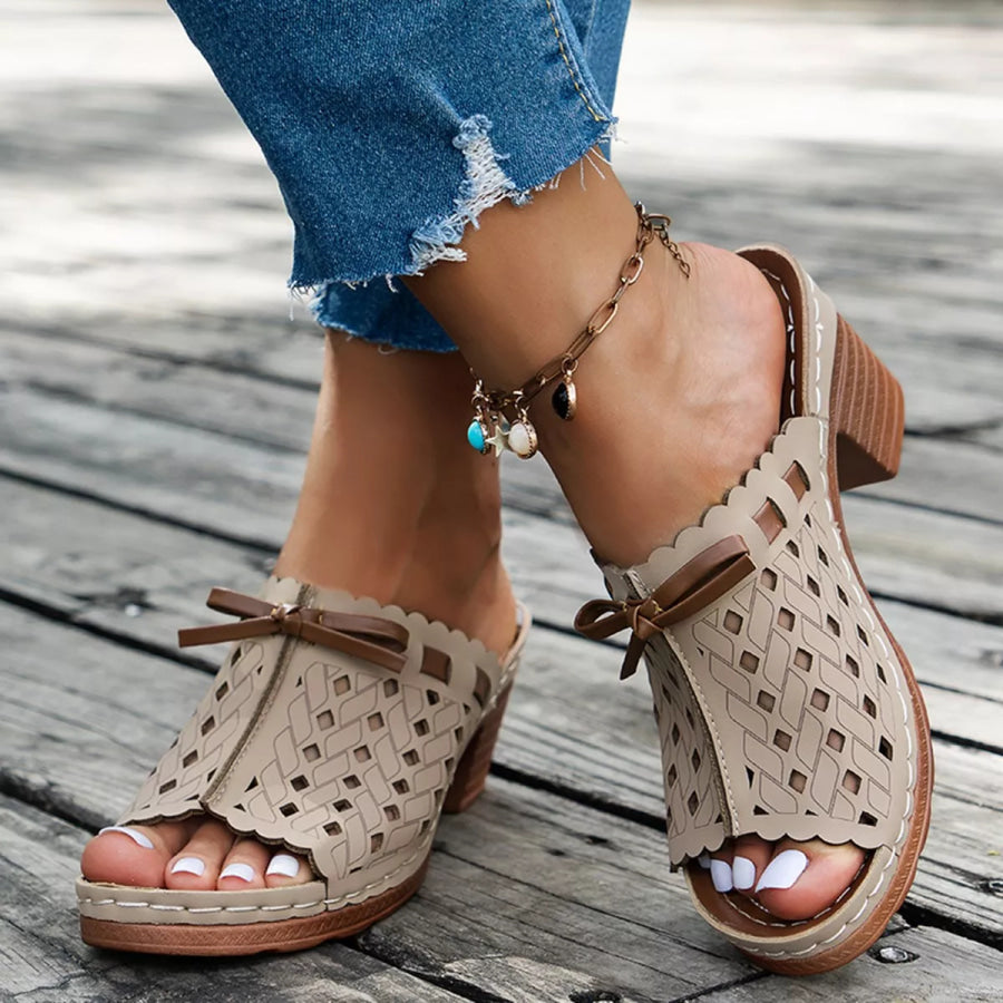 Peep Toe Block Heels Sandals Apparel and Accessories