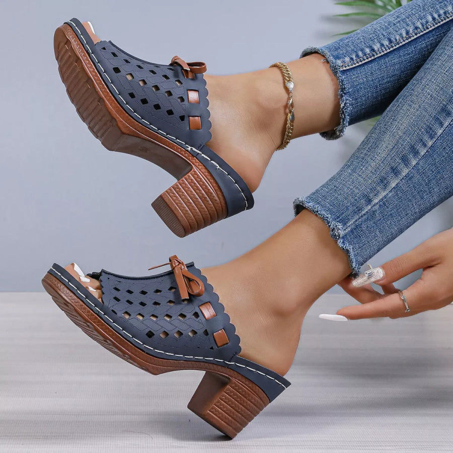 Peep Toe Block Heels Sandals Apparel and Accessories
