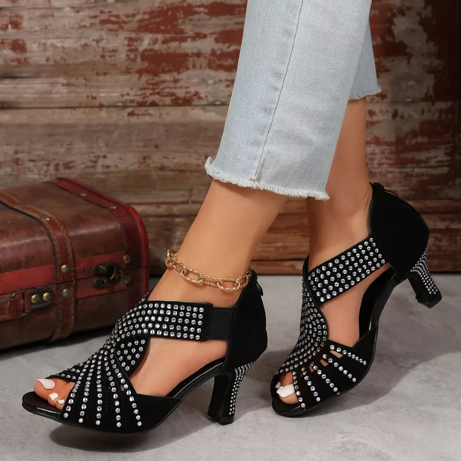 Peep Toe Block Heels Sandals Apparel and Accessories