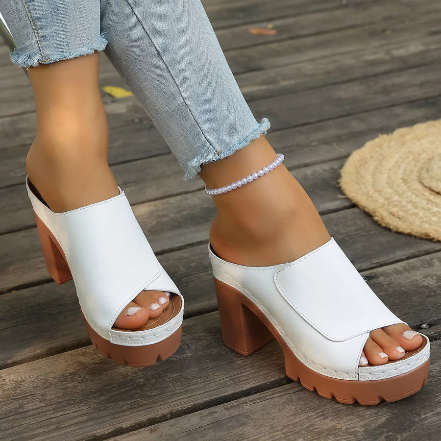 Peep Toe Block Heels Sandals Apparel and Accessories