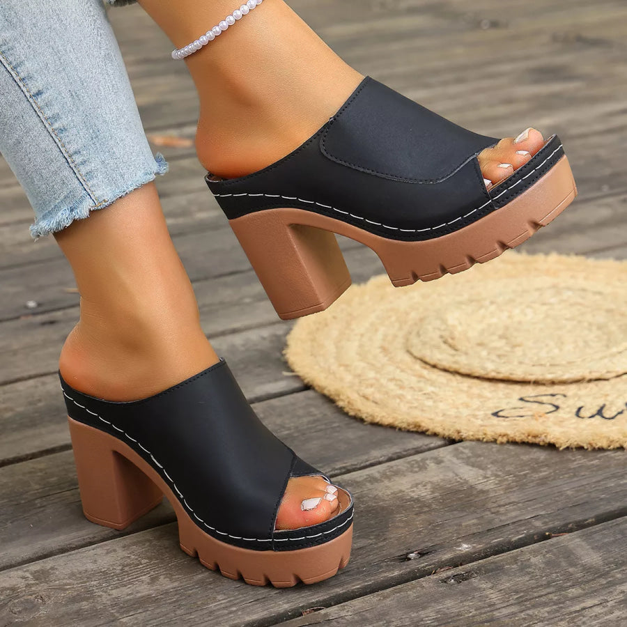 Peep Toe Block Heels Sandals Apparel and Accessories