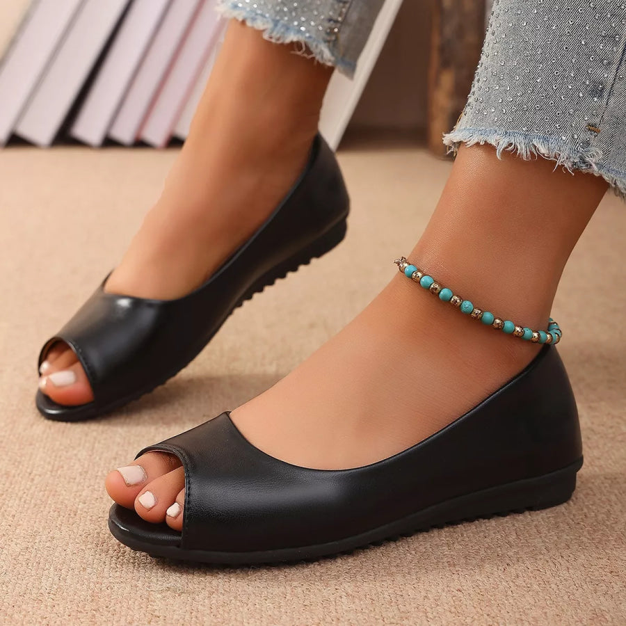 Peep Toe Flats Sandals Apparel and Accessories