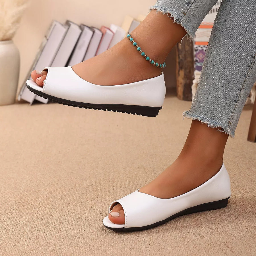 Peep Toe Flats Sandals Apparel and Accessories