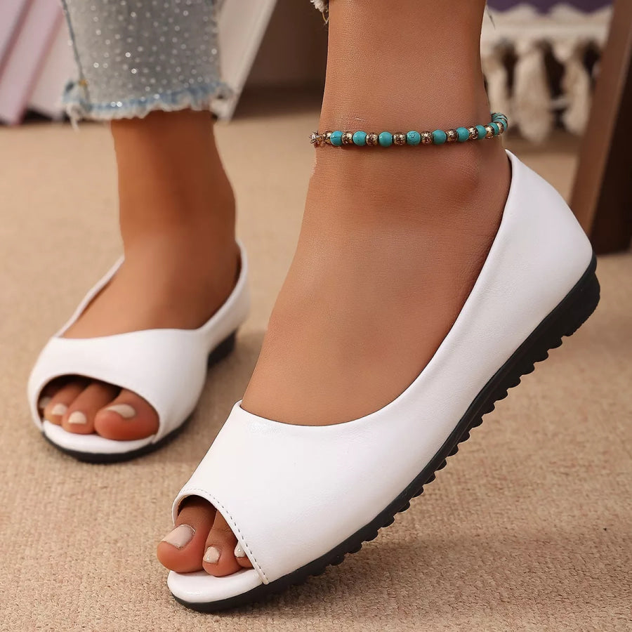 Peep Toe Flats Sandals Apparel and Accessories
