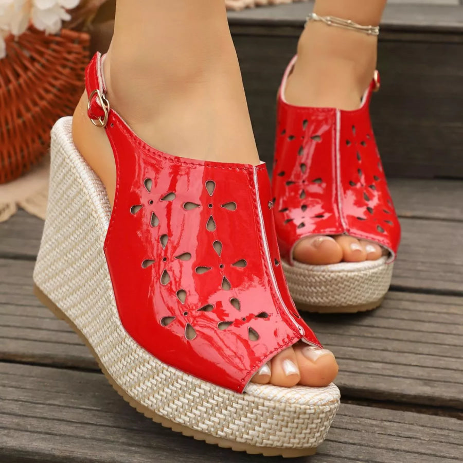 Peep Toe Wedge Sandals Apparel and Accessories