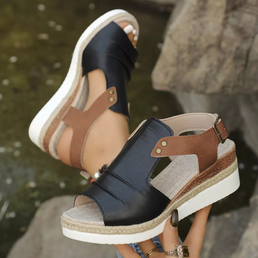 Peep Toe Wedge Sandals Apparel and Accessories
