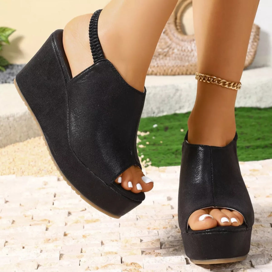 Peep Toe Wedge Sandals Apparel and Accessories