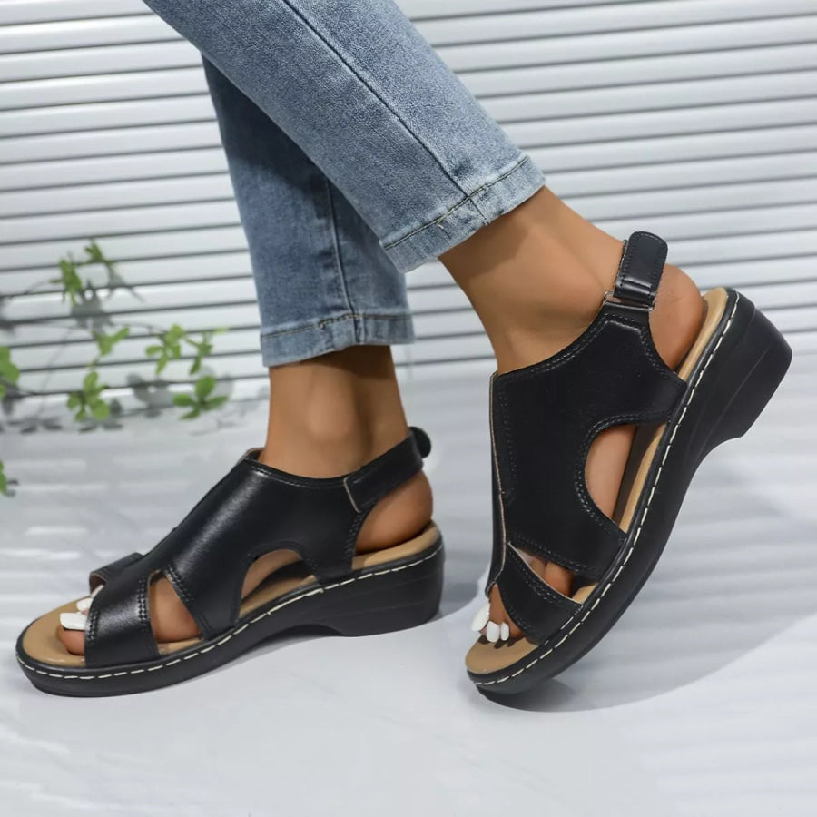 Peep Toe Wedge Sandals Apparel and Accessories