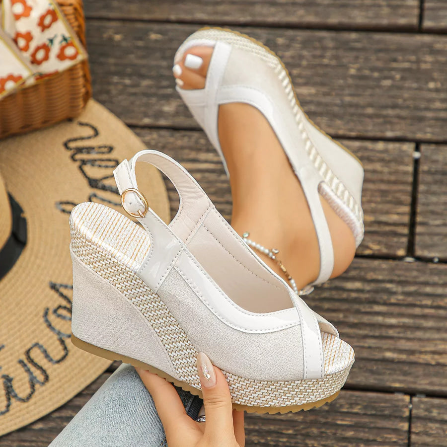 Peep Toe Wedge Sandals Apparel and Accessories