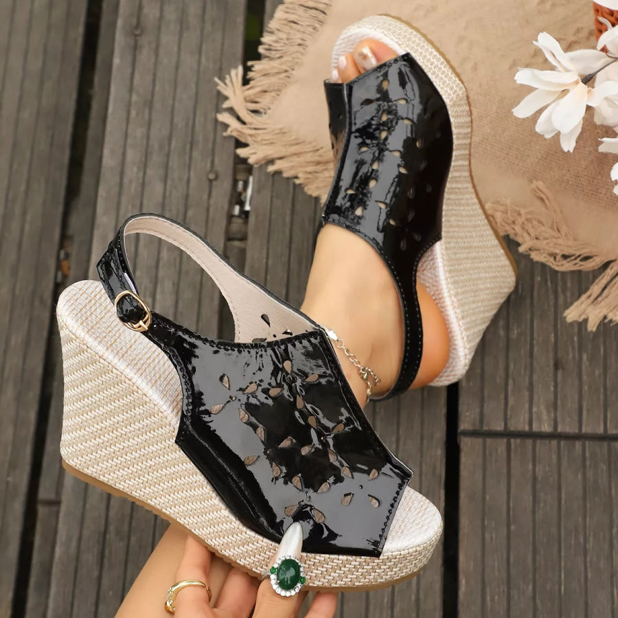 Peep Toe Wedge Sandals Apparel and Accessories