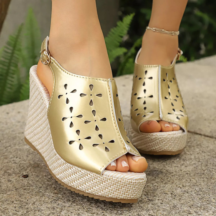 Peep Toe Wedge Sandals Apparel and Accessories