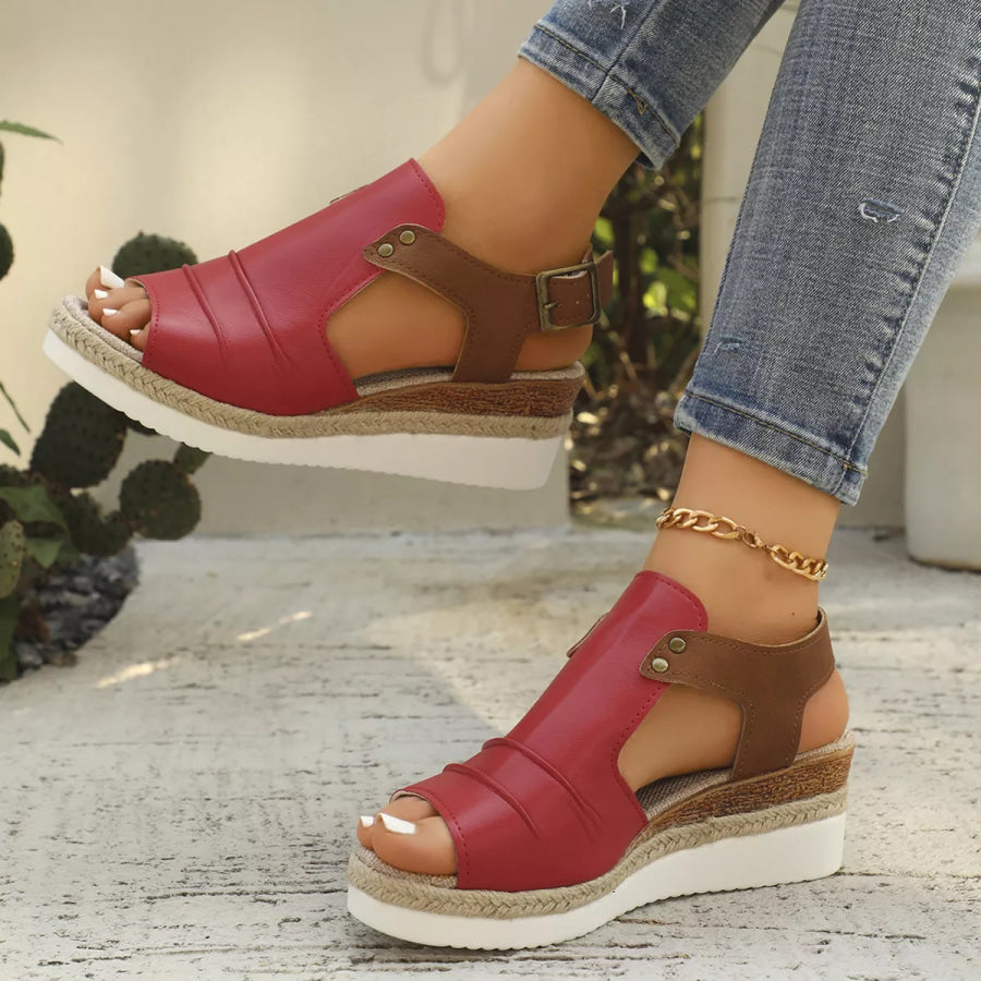 Peep Toe Wedge Sandals Apparel and Accessories