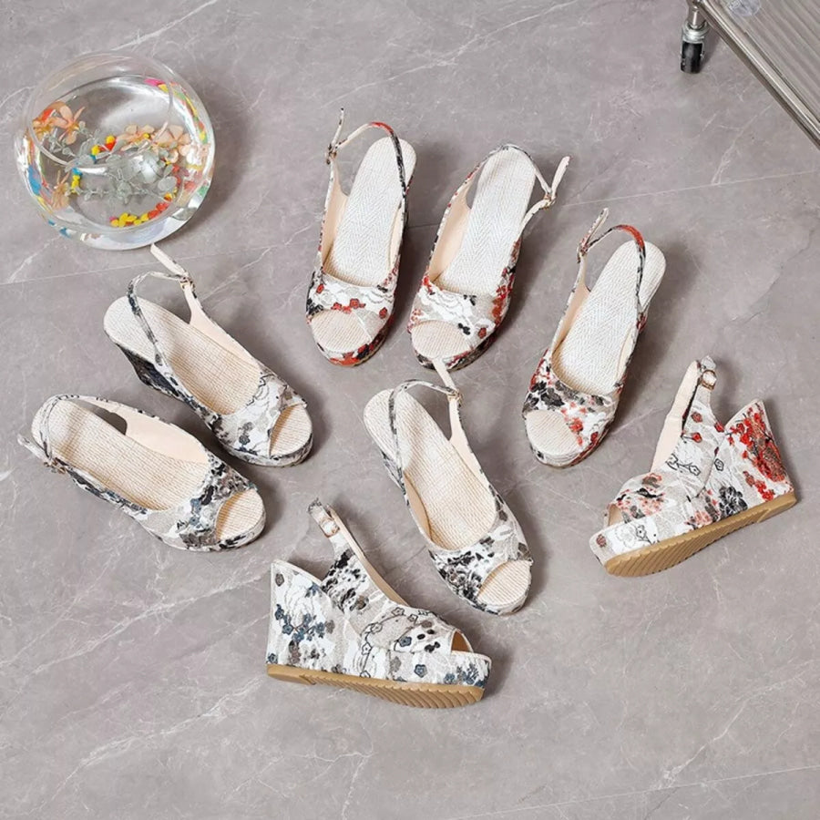 Peep Toe Wedge Sandals Apparel and Accessories