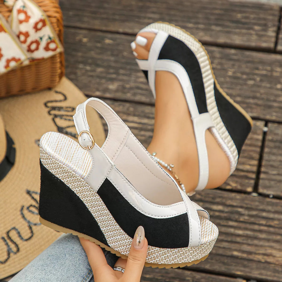 Peep Toe Wedge Sandals Apparel and Accessories