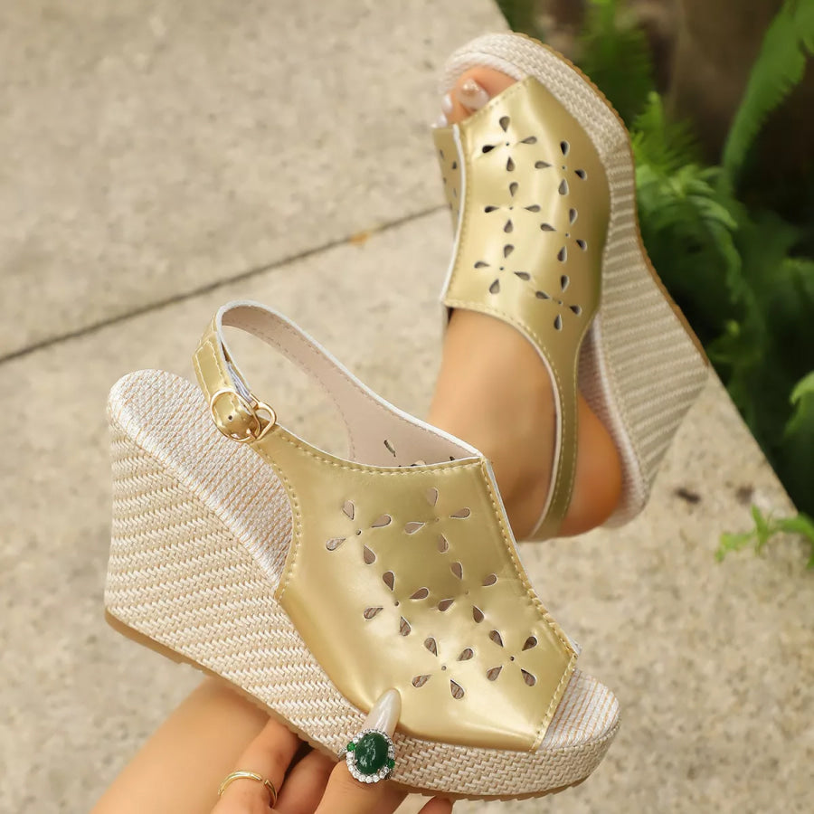 Peep Toe Wedge Sandals Apparel and Accessories