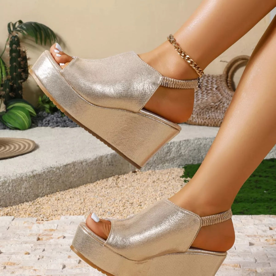 Peep Toe Wedge Sandals Apparel and Accessories