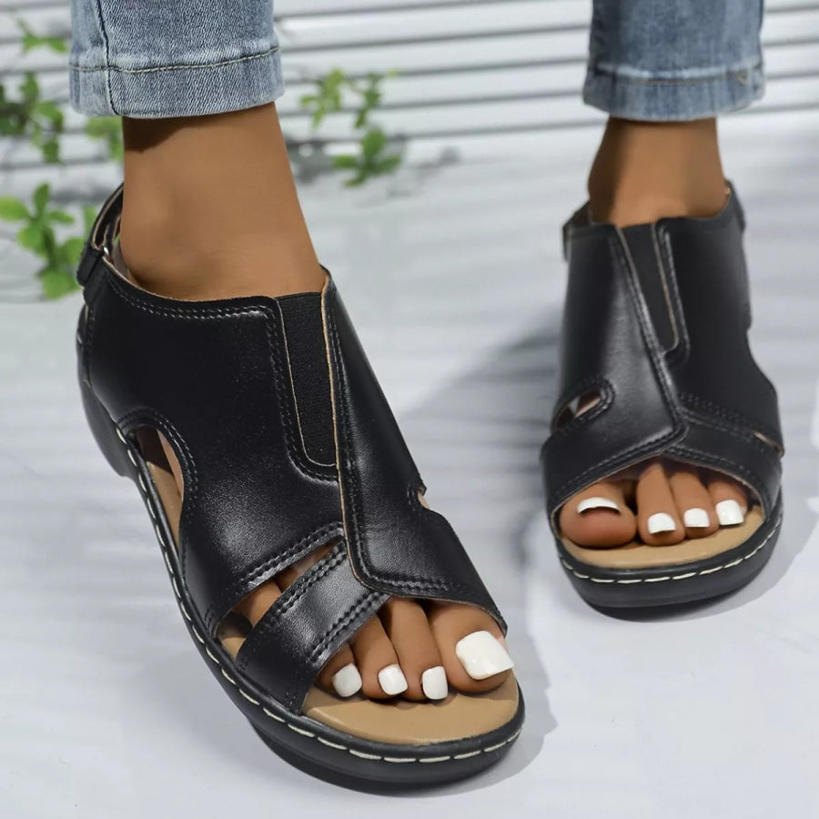 Peep Toe Wedge Sandals Apparel and Accessories