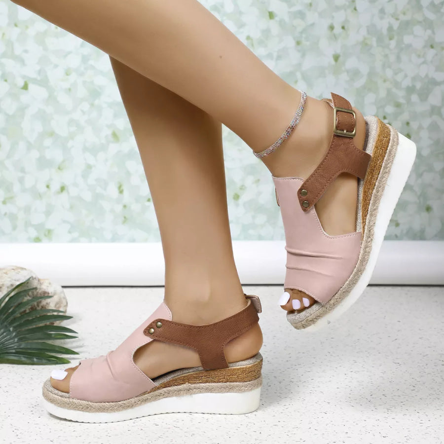 Peep Toe Wedge Sandals Apparel and Accessories