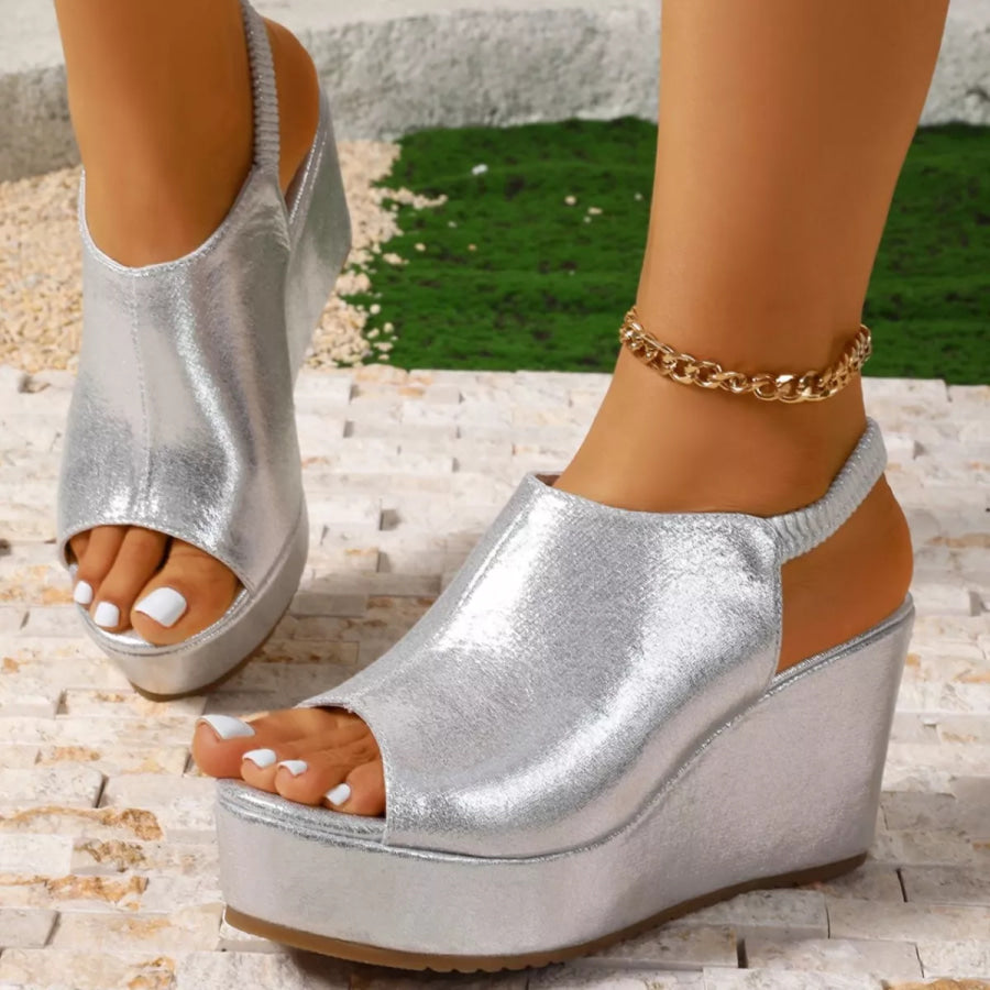 Peep Toe Wedge Sandals Apparel and Accessories