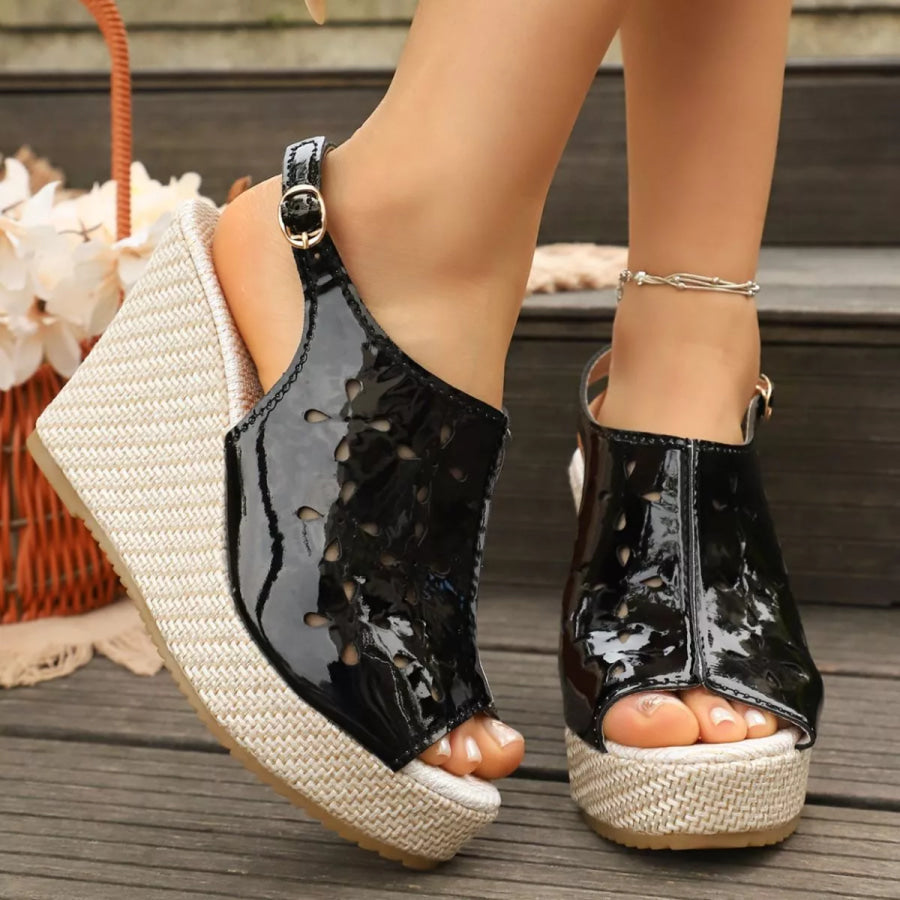 Peep Toe Wedge Sandals Apparel and Accessories