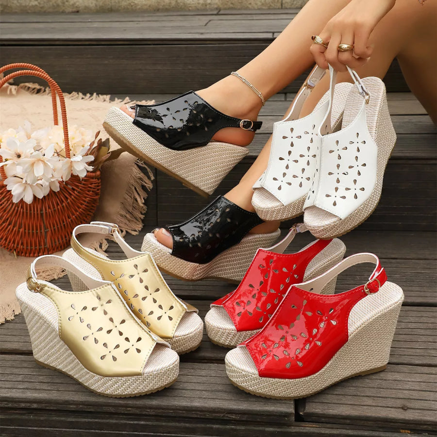 Peep Toe Wedge Sandals Apparel and Accessories