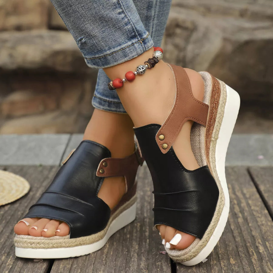 Peep Toe Wedge Sandals Apparel and Accessories