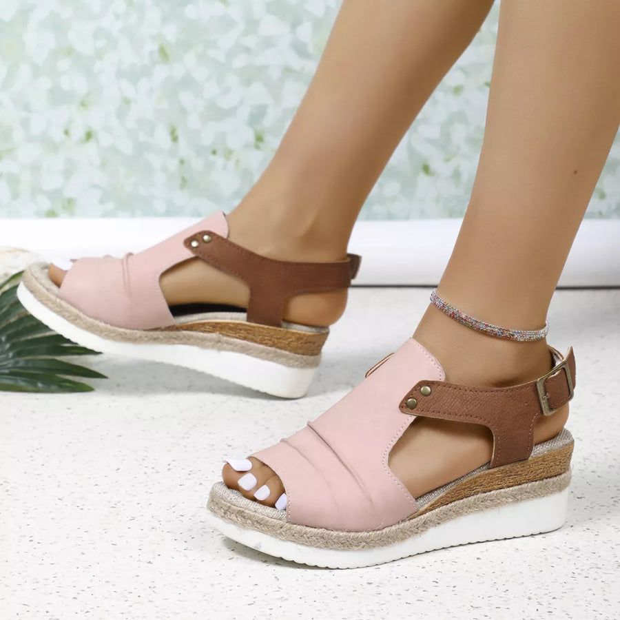 Peep Toe Wedge Sandals Apparel and Accessories