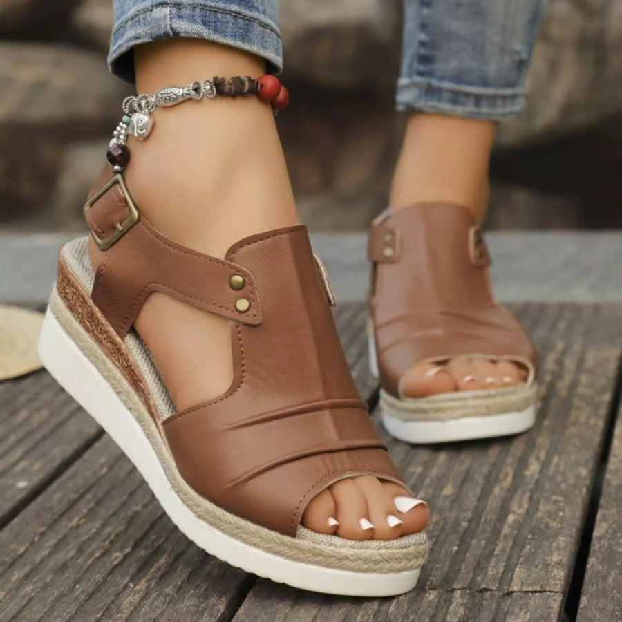 Peep Toe Wedge Sandals Apparel and Accessories