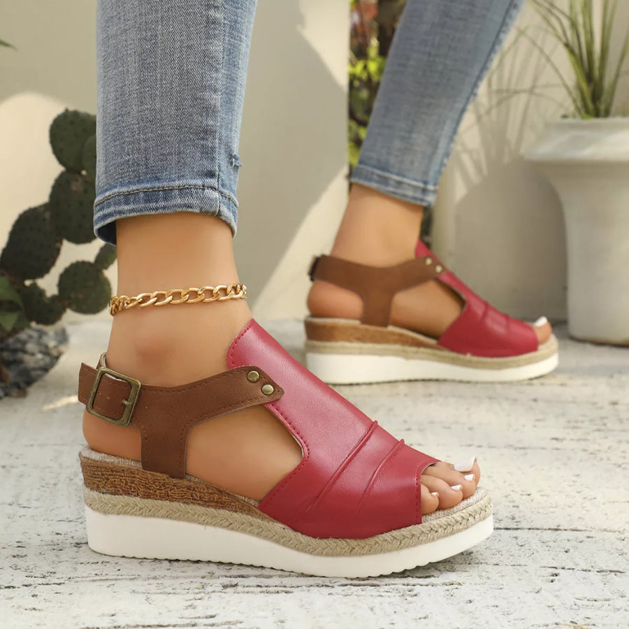 Peep Toe Wedge Sandals Apparel and Accessories