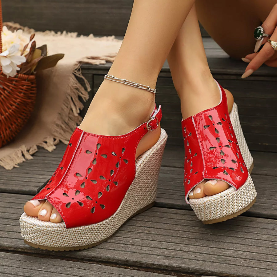 Peep Toe Wedge Sandals Apparel and Accessories