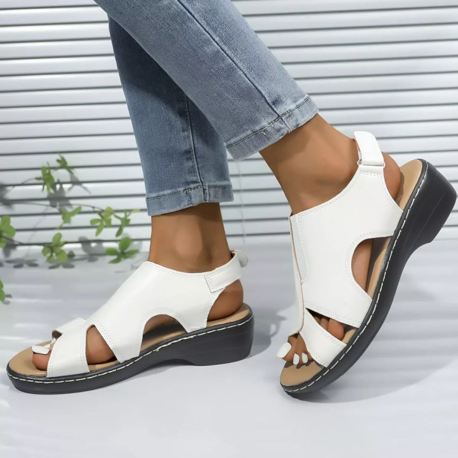 Peep Toe Wedge Sandals Apparel and Accessories