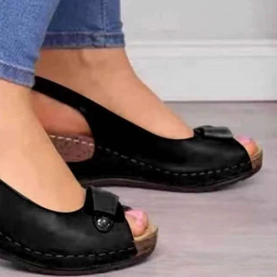 Peep Toe Wedge Sandals Apparel and Accessories