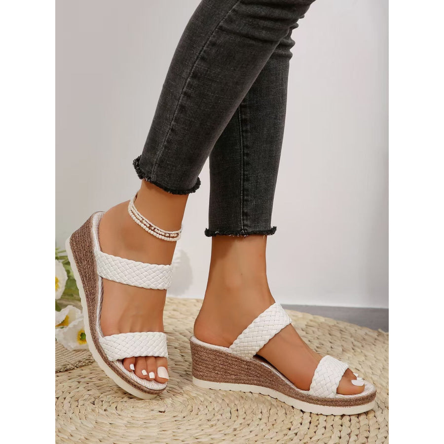 Peep Toe Woven Wedge Sandals Apparel and Accessories
