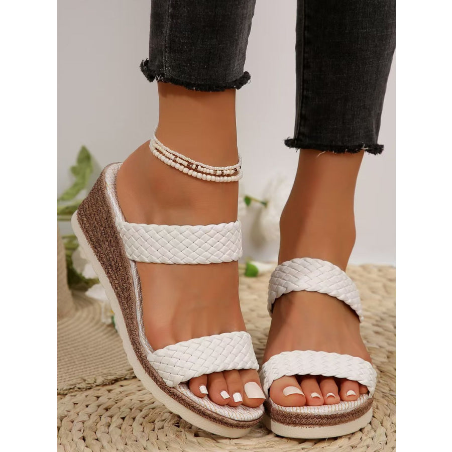 Peep Toe Woven Wedge Sandals Apparel and Accessories