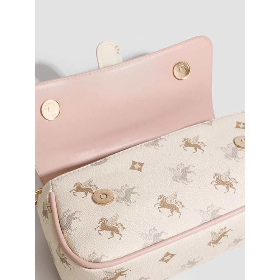 Pegasus Print Shoulder Bag Cream / onesize Apparel and Accessories