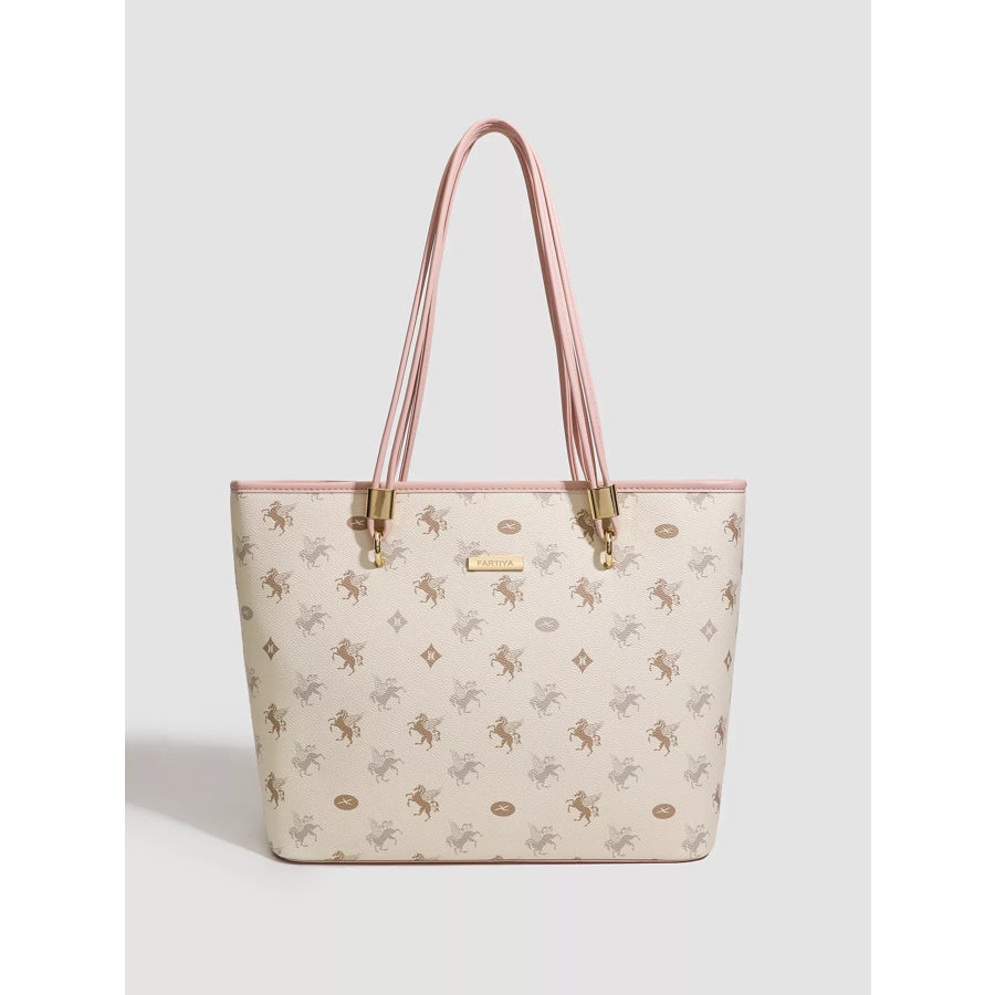 Pegasus Print Tote Bag Pink / One Size Apparel and Accessories