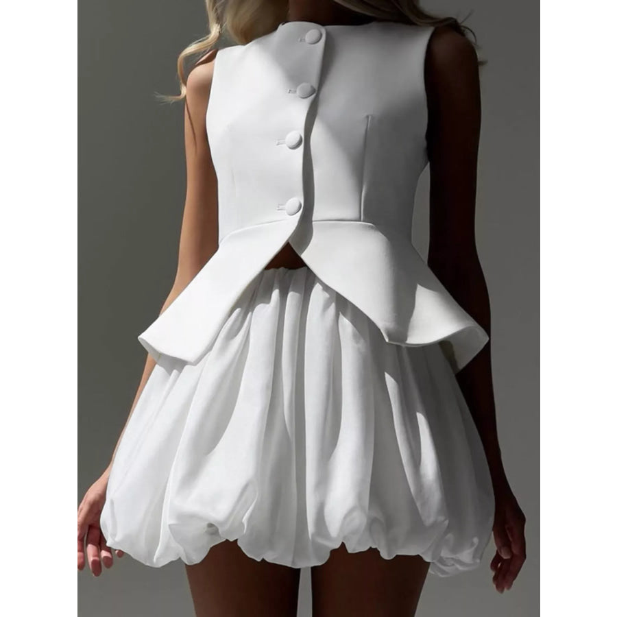 Peplum Vest and Bubble Skirt Set Apparel and Accessories