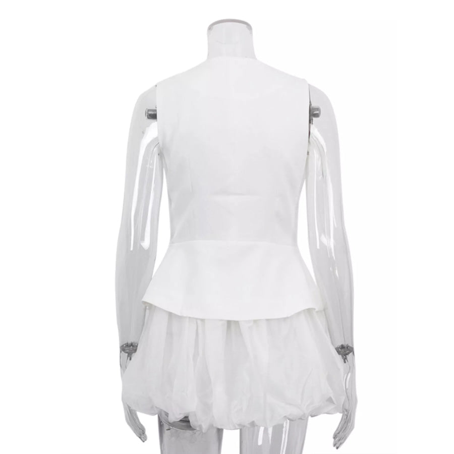 Peplum Vest and Bubble Skirt Set Apparel and Accessories